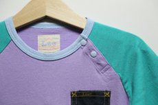 画像2: Lee(リー)POCKET BASEBALL ラグランTシャツ【キッズ】【ベビー】【子供】【149/CRAZY PURPLE】 (2)