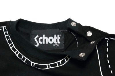 画像1: Schott(ショット)だまし絵ロゴTシャツ【ブラック】