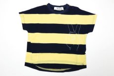 画像2: Geewhiz(ジーウィズ)ピース/ボーダー半袖Tシャツ【navy×yellow】 (2)