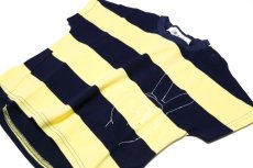 画像4: Geewhiz(ジーウィズ)ピース/ボーダー半袖Tシャツ【navy×yellow】 (4)