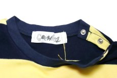 画像3: Geewhiz(ジーウィズ)ピース/ボーダー半袖Tシャツ【navy×yellow】 (3)