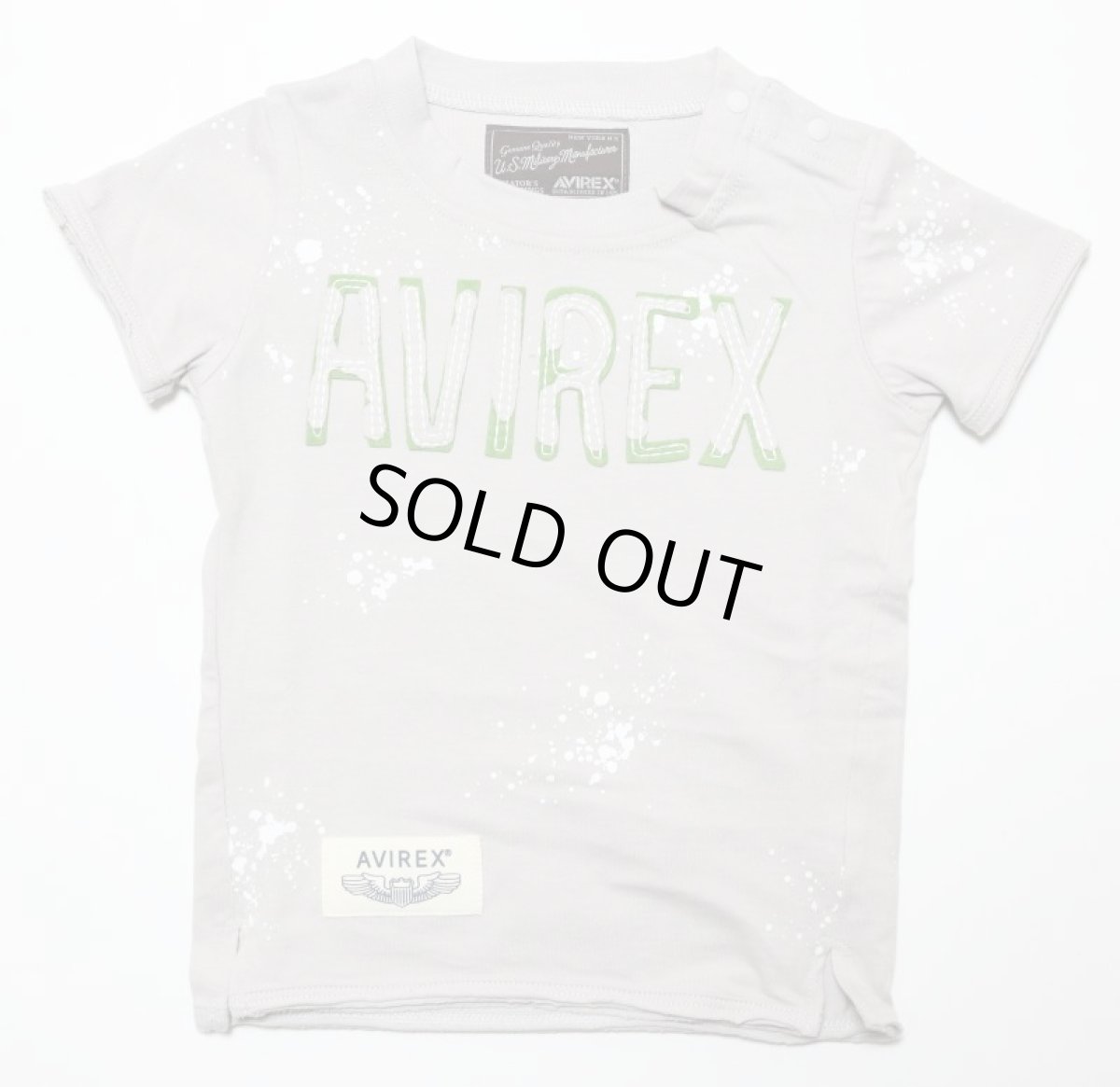 画像1: AVIREX (アヴィレックス) ロゴ刺繍Tシャツ【グレー】【80-140cm】 (1)