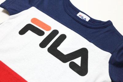 画像1: FILA(フィラ)　トリコロールTシャツ 【コン/レッド】【キッズ/ベビー】【80-140cm】