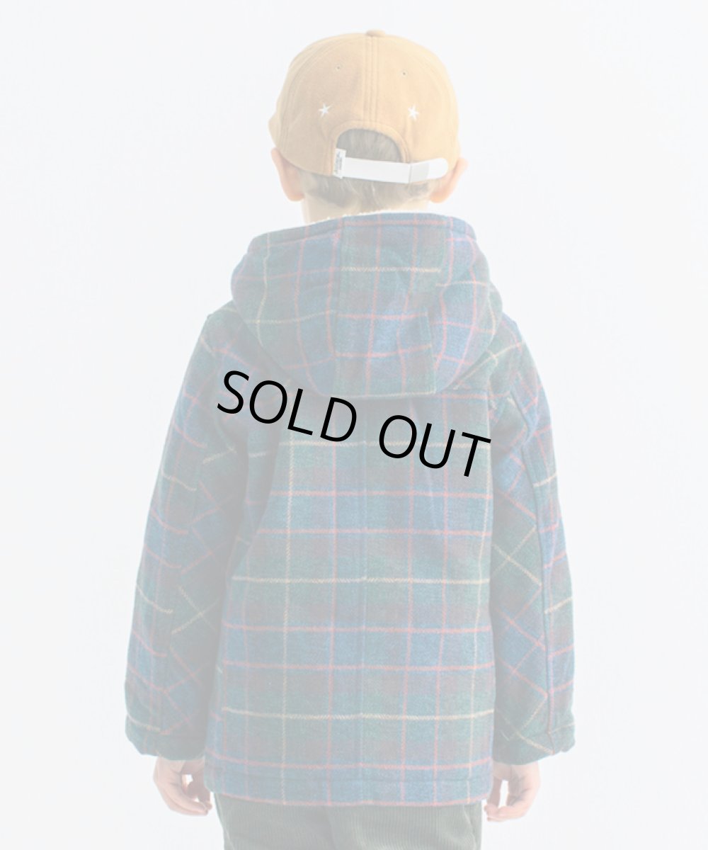 画像3: 【SALE30%OFF】SMOOTHY/スムージー/キッズ/子供服 SMOOTHY(スムージー) チェックダッフルコート 【GREEN】【110-160cm】 (3)