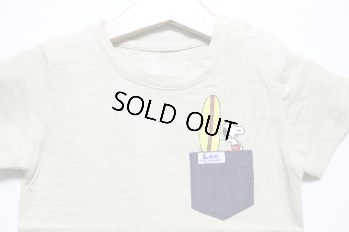 画像3: Lee(リー)×StompStamp(ストンプスタンプ)×PEANUTS(ピーナッツ) スヌーピーサーフポケット半袖Tシャツ【ベージュ】【キッズ/ベビー】【80-140cm】 (3)