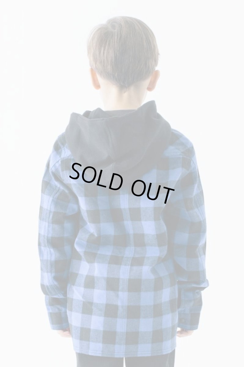画像3: 【SALE30%OFF】SMOOTHY(スムージー) ブロックチェックフードシャツ 【BLUE】【90-160cm】 (3)