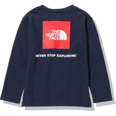 画像1: ノースフェイス tシャツ ベビー キッズ ジュニア 子供服 THE NORTH FACE L/S Square Logo Tee (ロングスリーブスクエアロゴティー) 【NY/TNFネイビー】【80-150cm】 (1)