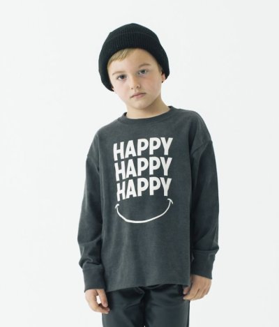 画像1: SMOOTHY HAPPY SMILEロングスリーブTシャツ【BLACK】【90-160cm】