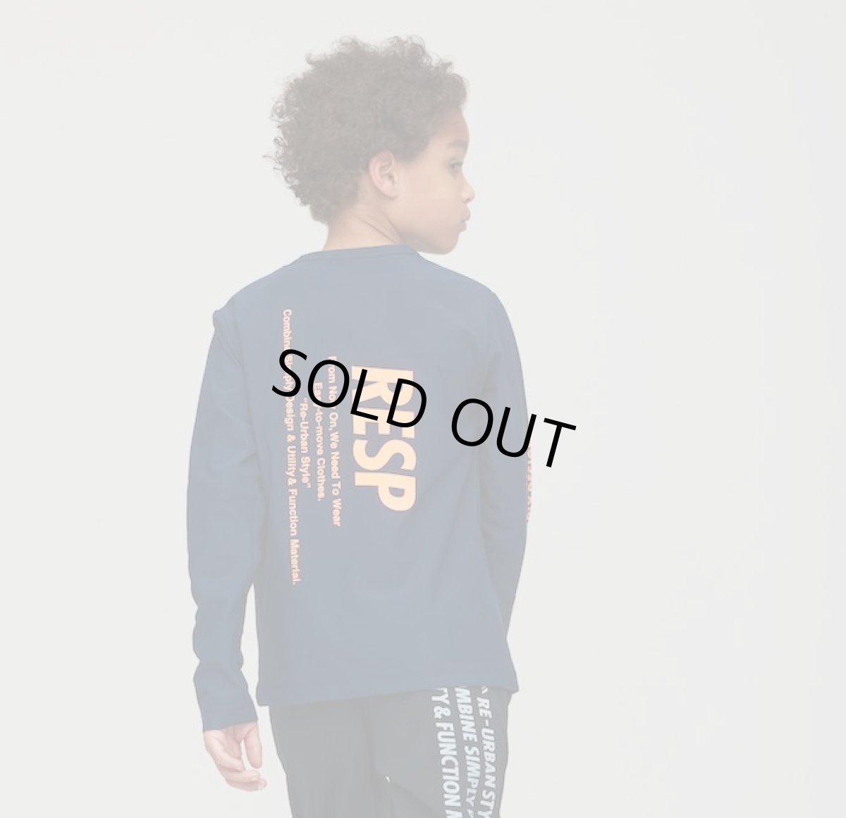 画像2: 【SALE30%OFF】RESP ラインロングスリーブTシャツ【NAVY】【130-160cm】 (2)
