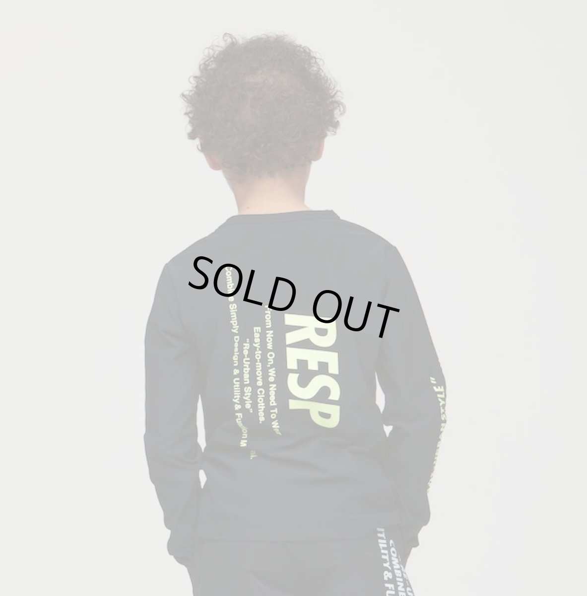 画像2: 【SALE20%OFF】RESP ラインロングスリーブTシャツ【BLACK】【130-160cm】 (2)
