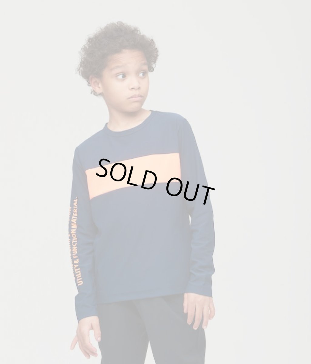 画像1: 【SALE30%OFF】RESP ラインロングスリーブTシャツ【NAVY】【130-160cm】 (1)