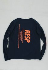 画像4: 【SALE30%OFF】RESP ラインロングスリーブTシャツ【NAVY】【130-160cm】 (4)