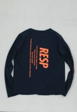 画像4: 【SALE20%OFF】RESP ラインロングスリーブTシャツ【NAVY】【130-160cm】 (4)