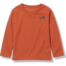 画像2: THE NORTH FACE L/S Square Logo Tee (ロングスリーブスクエアロゴティー) 【BH/バーントオーチャー】【100-150cm】 (2)