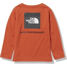 画像1: THE NORTH FACE L/S Square Logo Tee (ロングスリーブスクエアロゴティー) 【BH/バーントオーチャー】【100-150cm】 (1)