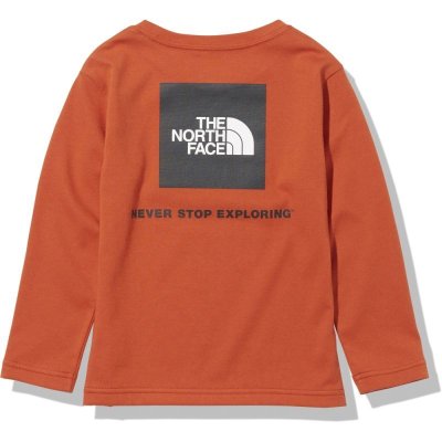 画像1: THE NORTH FACE L/S Square Logo Tee (ロングスリーブスクエアロゴティー) 【BH/バーントオーチャー】【100-150cm】