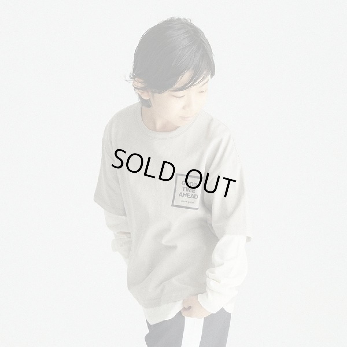 画像2: GENERATOR(ジェネレーター) GOOD TIME レイヤード L/S Tシャツ【GU/グレージュ】【110-160cm】 (2)