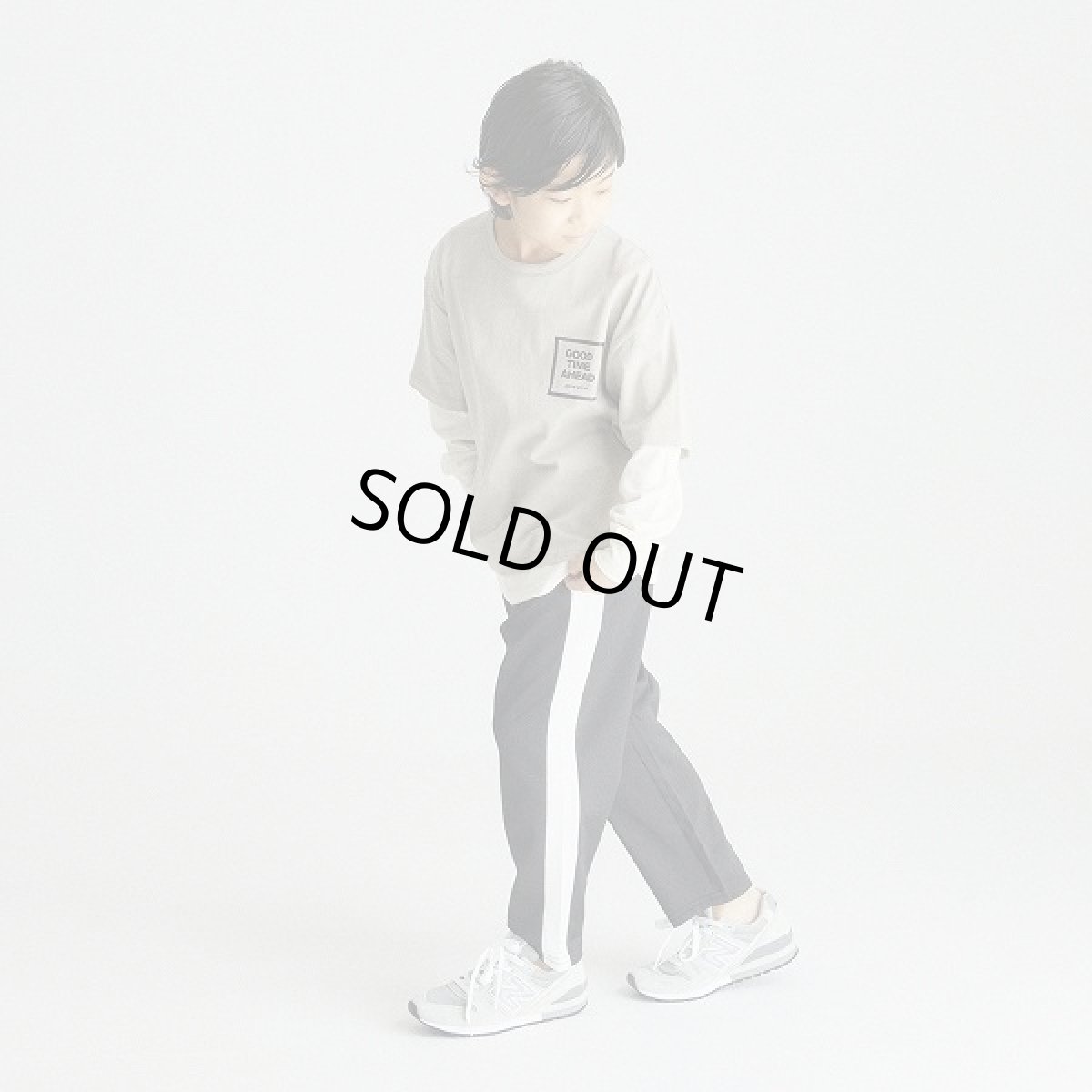 画像4: GENERATOR(ジェネレーター) GOOD TIME レイヤード L/S Tシャツ【GU/グレージュ】【110-160cm】 (4)