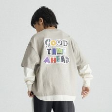 画像3: GENERATOR(ジェネレーター) GOOD TIME レイヤード L/S Tシャツ【GU/グレージュ】【110-160cm】 (3)