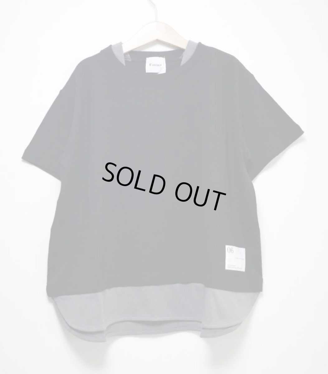 画像1: 【SALE60%OFF】6°vocaLe セスタヴォカーレ レイヤードTシャツ  BLACK 130-160cm (1)