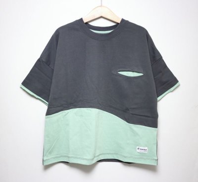 画像1: 6°vocaLe セスタヴォカーレ ウィービーTシャツ  CHARCOAL/EMERALD 90-120cm