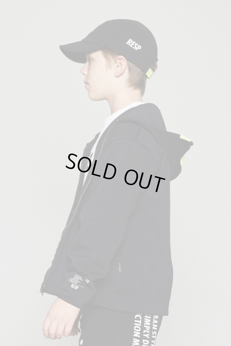画像2: 【SALE30%OFF】RESP アールイーエスピー RE/SP フーデッドジップパーカー 【BLACK】【130 140 150 160】 (2)