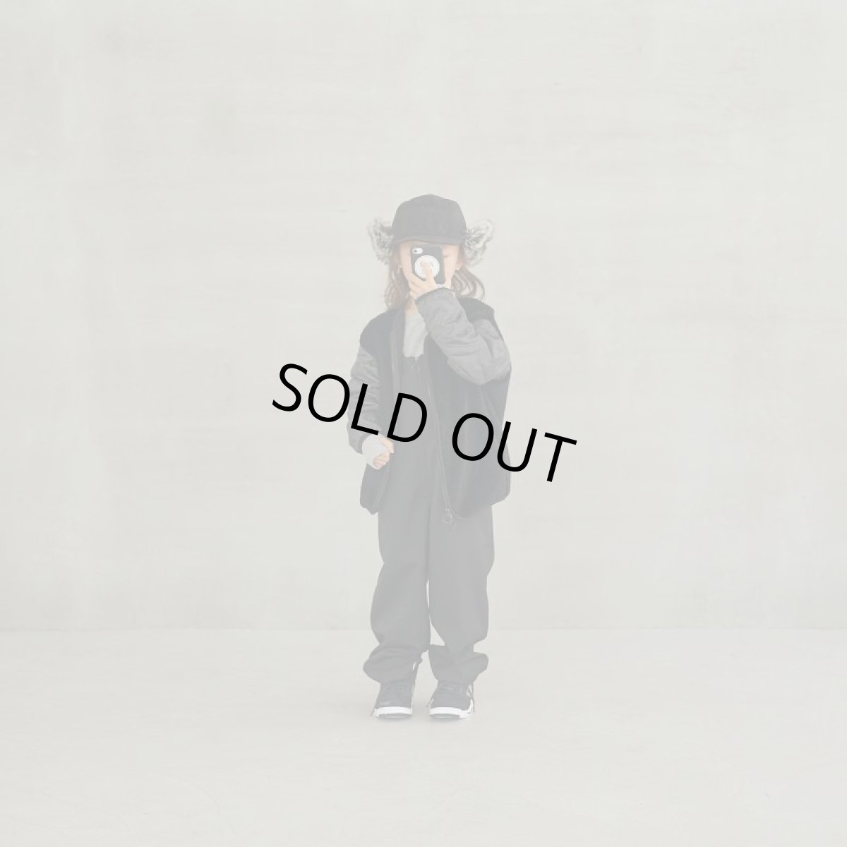 画像2: MOUNTEN. マウンテン 子供服 quilt x boa blouson【black】【145-155cm】 (2)