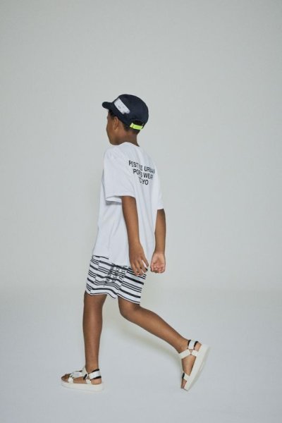 画像1: RE/SP アールイーエスピー RESP BORDER SHORTS White/Black 130cm 140cm 150cm 160cm 15RSPT-03