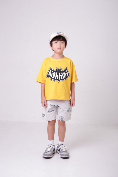 画像1: HIGHKING ハイキング bat short sleeve yellow 100cm 110cm 120cm