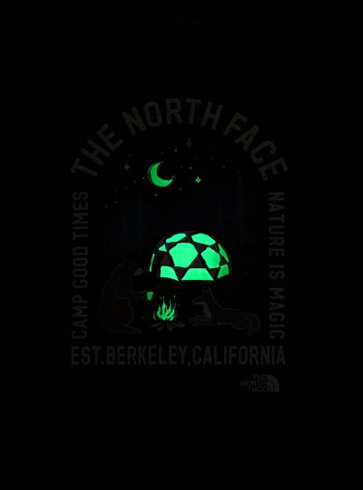 画像1: THE NORTH FACE ザ・ノース・フェイス B S/S Luminous Camp Graphic Tee ショートスリーブルミナスキャンプグラフィックティー ブラック・K 80cm 90cm 