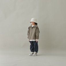 画像3: MOUN TEN./MOUNTEN/マウンテン/キッズ/ジュニア/子供服 C/N typewriter sailor hood shirt mocha 0(145-155cm) (3)