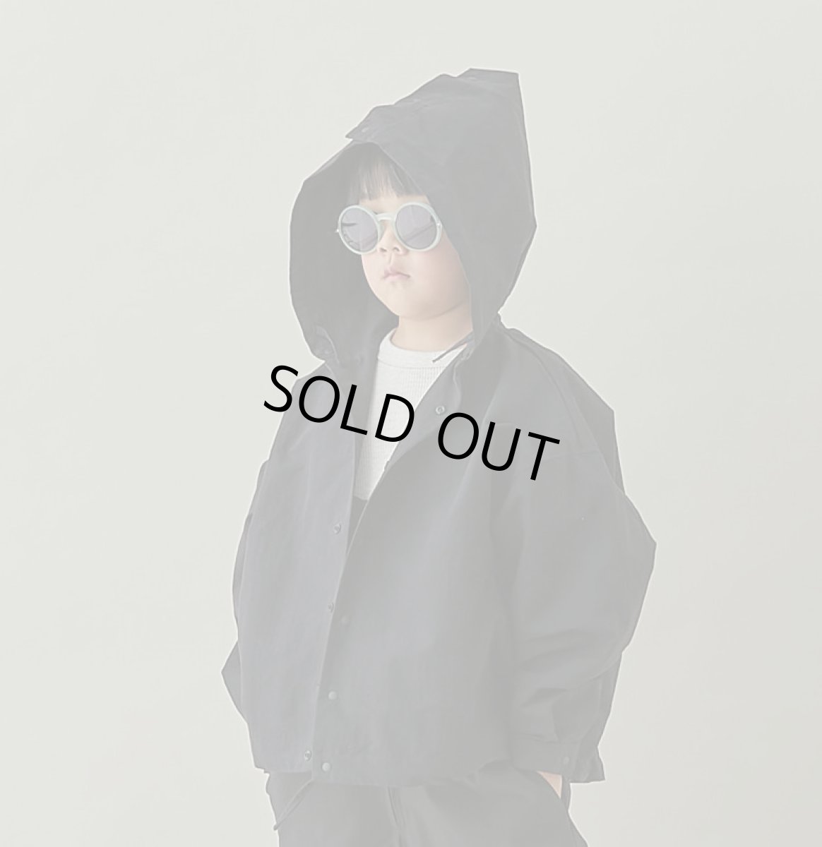 画像1: MOUN TEN./MOUNTEN/マウンテン/キッズ/ジュニア/子供服 C/N typewriter sailor hood shirt black (110cm〜140cm) (1)