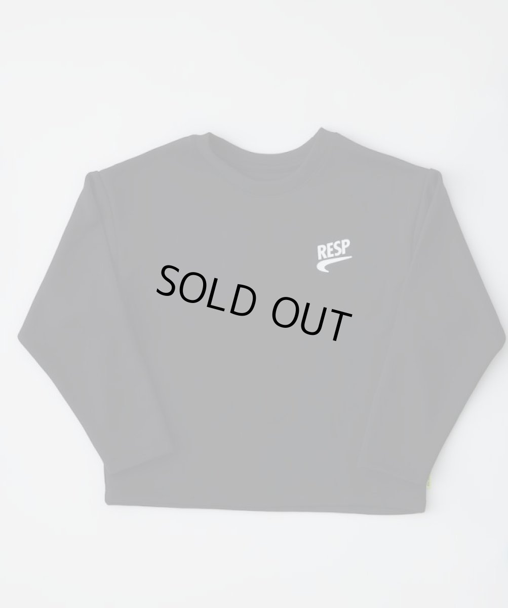 画像1: RESP アールイーエスピー RESP ワンポイント L/S Tee BLACK 130cm 140cm 150cm 160cm  (1)