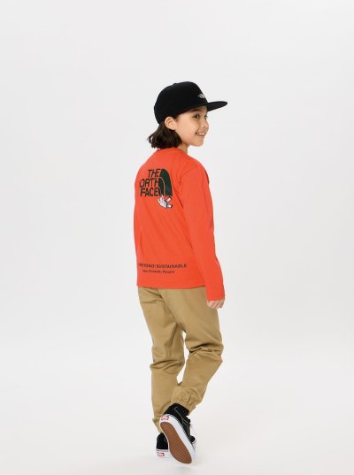 画像1: ザ・ノースフェイス/THE NORTH FACE/キッズ/ジュニア/子供服  L/S SHIRETOKO TOKO TEE ロングスリーブシレトコトコティー TNFオレンジ・TO 100cm 110cm 120cm 130cm 140cm 150cm