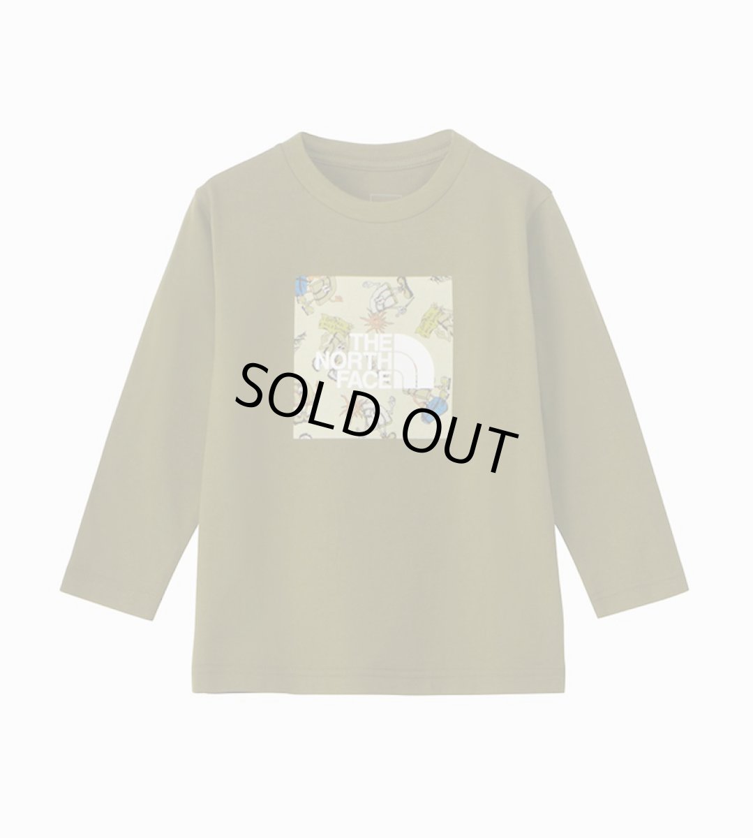画像1: THE NORTH FACE ロングスリーブグラフィックスクエアロゴティー キッズ 100cm-120cm  (1)