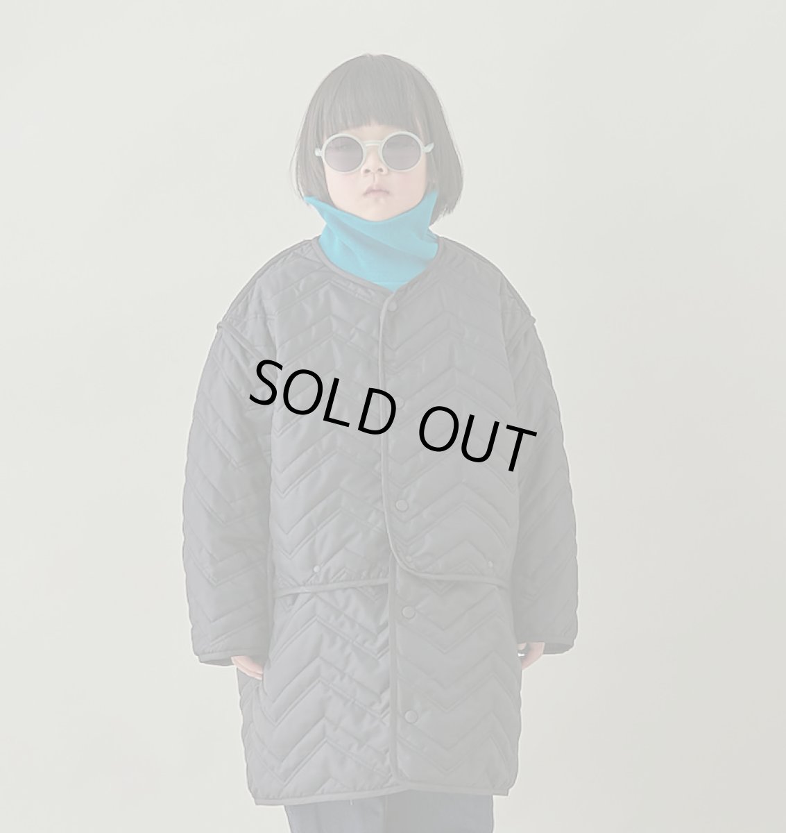 画像1: MOUN TEN./MOUNTEN/マウンテン/キッズ/ジュニア/子供服 zigzag quilt sepalate coat black 110cm 125cm 140cm (1)