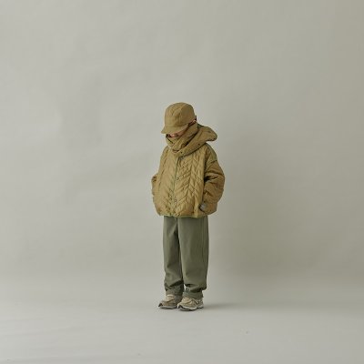 画像1: MOUN TEN. マウンテン zigzag quilt sepalate coat light khaki (110cm〜140cm)