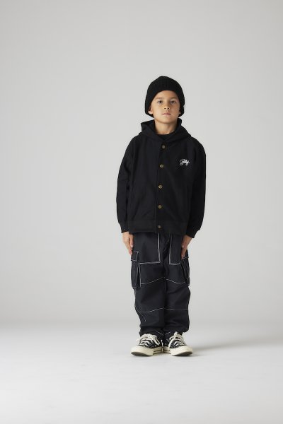 画像1: SALE 20%OFF SMOOTHY/スムージー/キッズ/子供服 スナップパーカー BLACK 90cm 100cm 110cm 120cm 130cm 140cm 150cm 160cm