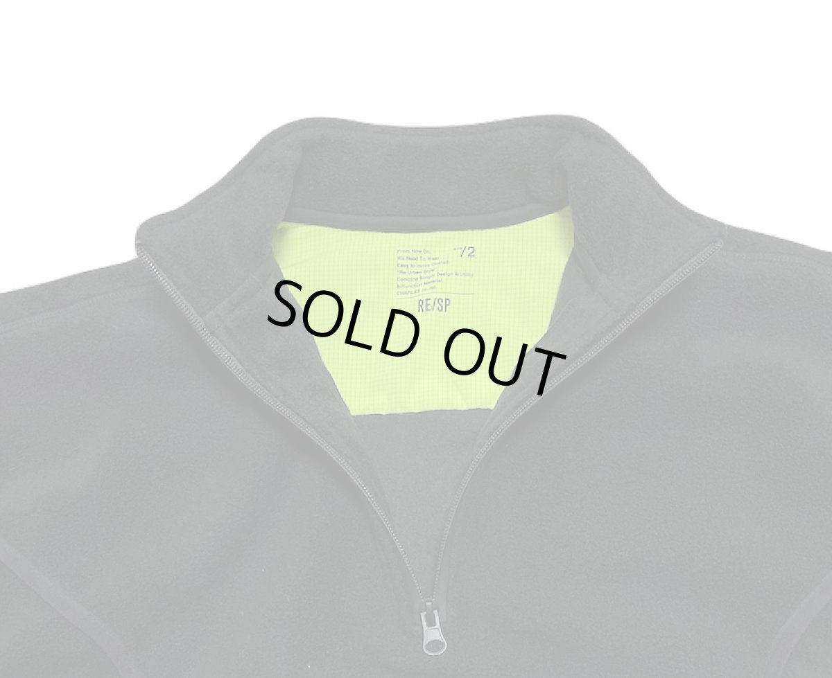 画像5: 【SALE60%OFF】RESP アールイーエスピー RE/SPフリースハーフジップジャケット BLACK  (5)