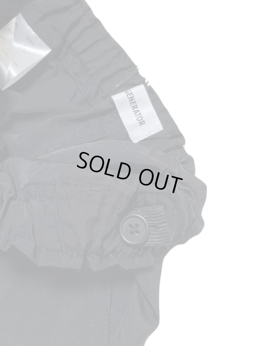 画像4: GENERATOR ジェネレーター ナイロン裾ゴムパンツ BK/ブラック (4)