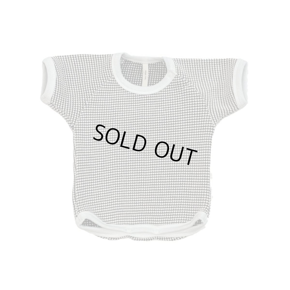 画像2: MOUN TEN. マウンテン baby bicolor waffle raglan T ecru x charcoal (70cm〜80cm) (2)