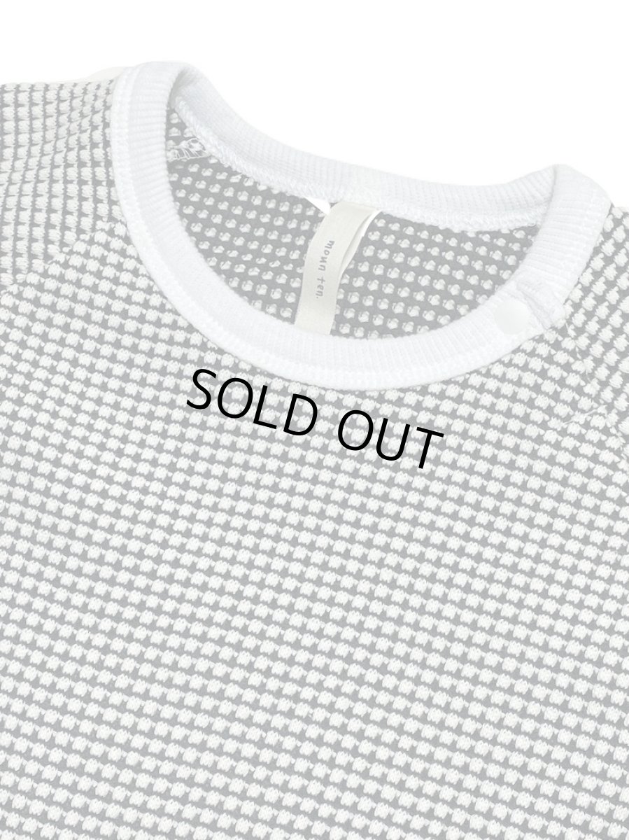 画像3: MOUN TEN. マウンテン baby bicolor waffle raglan T ecru x charcoal (70cm〜80cm) (3)