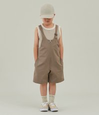 画像1: MOUN TEN. マウンテン stretch nylon salopette (re-nylon) mocha (110cm〜140cm) (1)