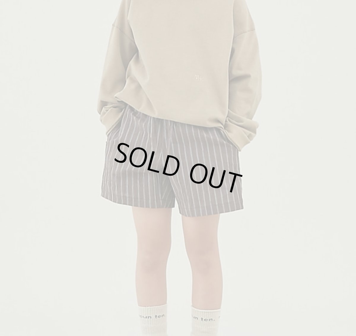 画像1: MOUN TEN. マウンテン linen blend shorts brown stripe 0(145-155cm) (1)
