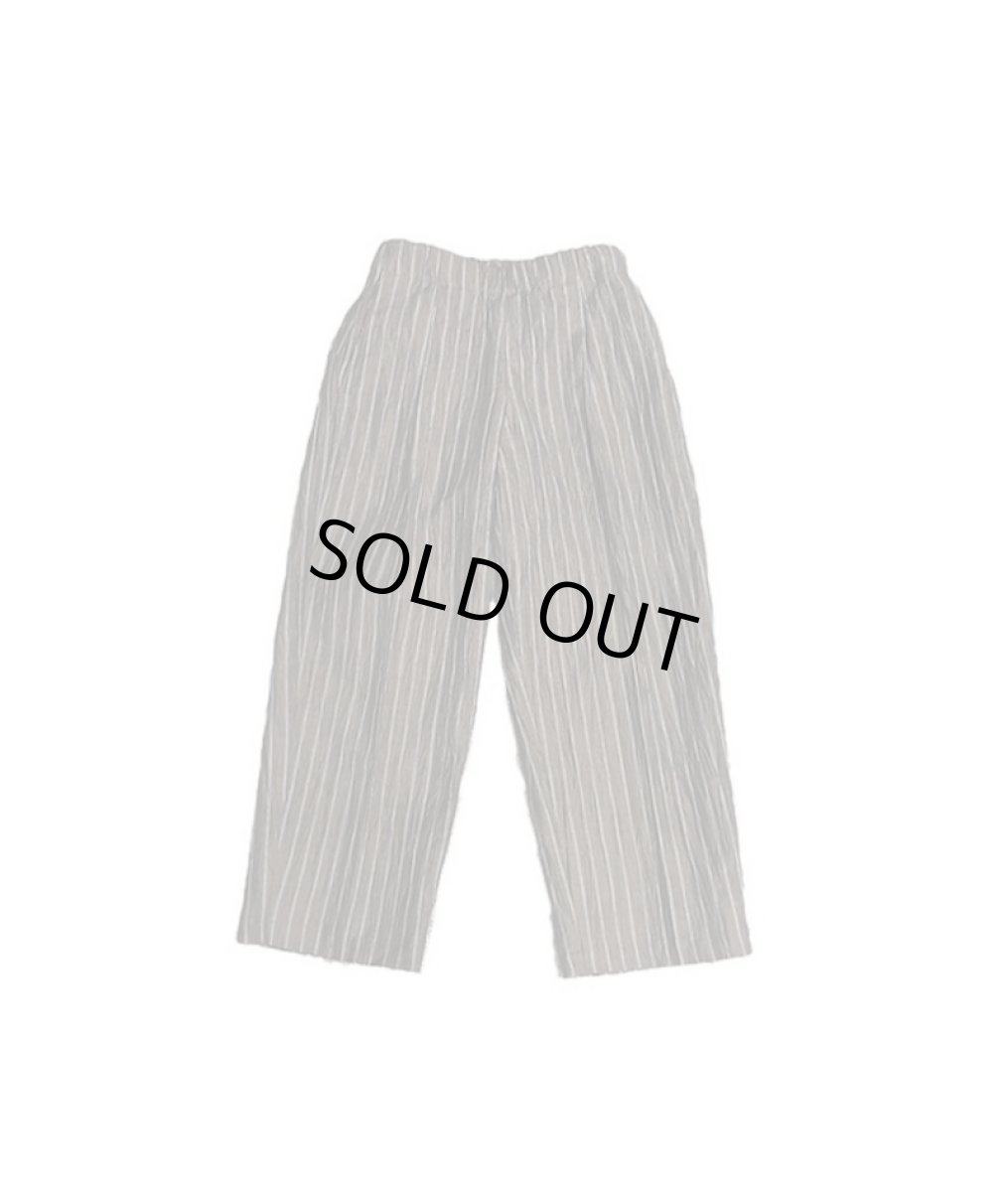 画像2: MOUN TEN. マウンテン linen blend 1tuck wide pants brown stripe 0(145-155cm) (2)