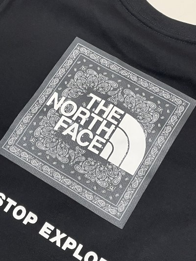 画像1: THE NORTH FACE kids S/S Bandana Square Logo Tee ショートスリーブバンダナスクェアロゴティー（キッズ）ブラック・K (130cm〜160cm)