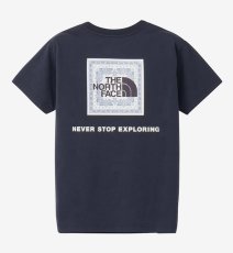 画像1: THE NORTH FACE kids S/S Bandana Square Logo Tee ショートスリーブバンダナスクェアロゴティー（キッズ）アーバンネイビー・UN  (130cm〜160cm) (1)