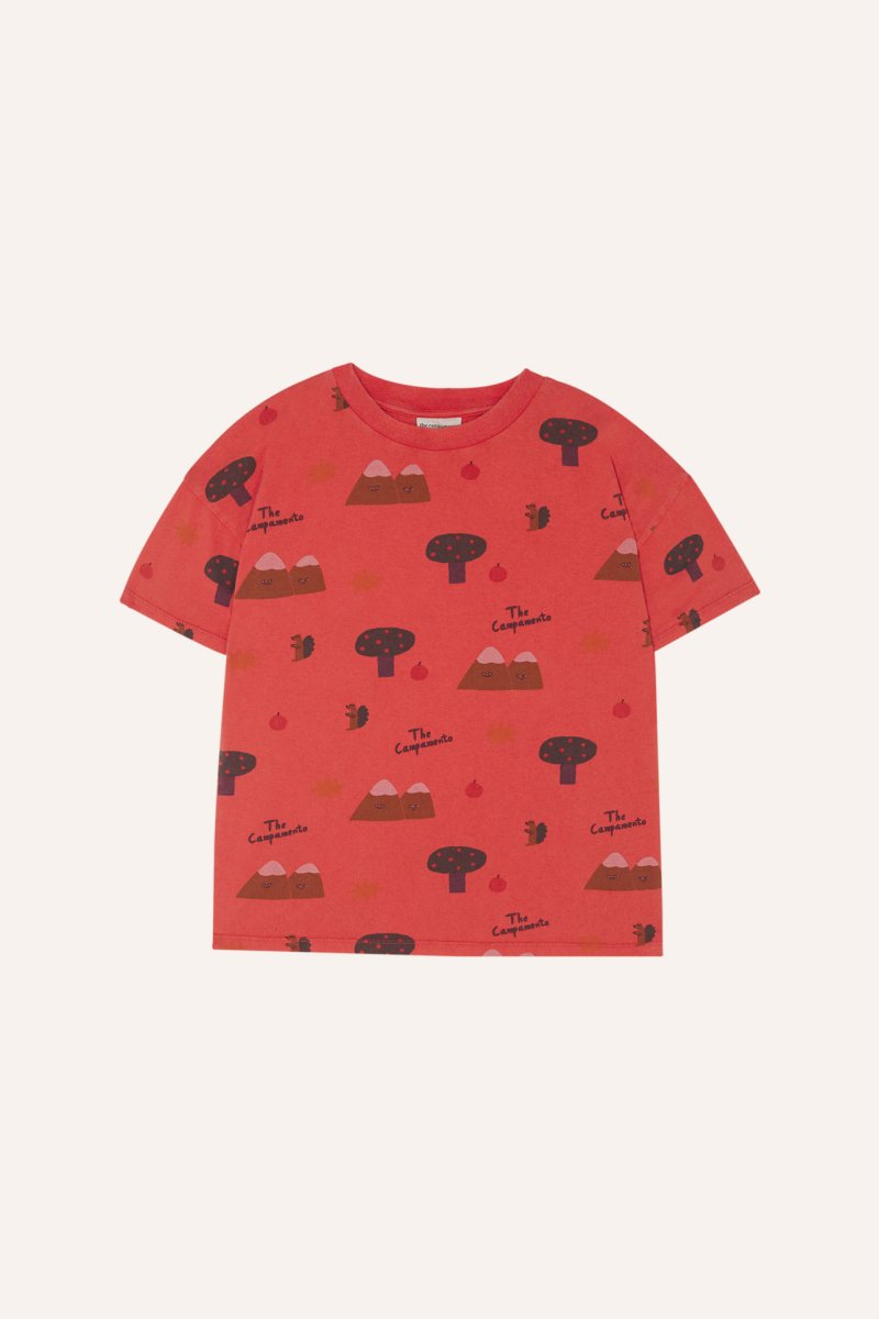 画像1: The Campamento (カンパメント) MOUNTAINS RED TSHIRT (1)