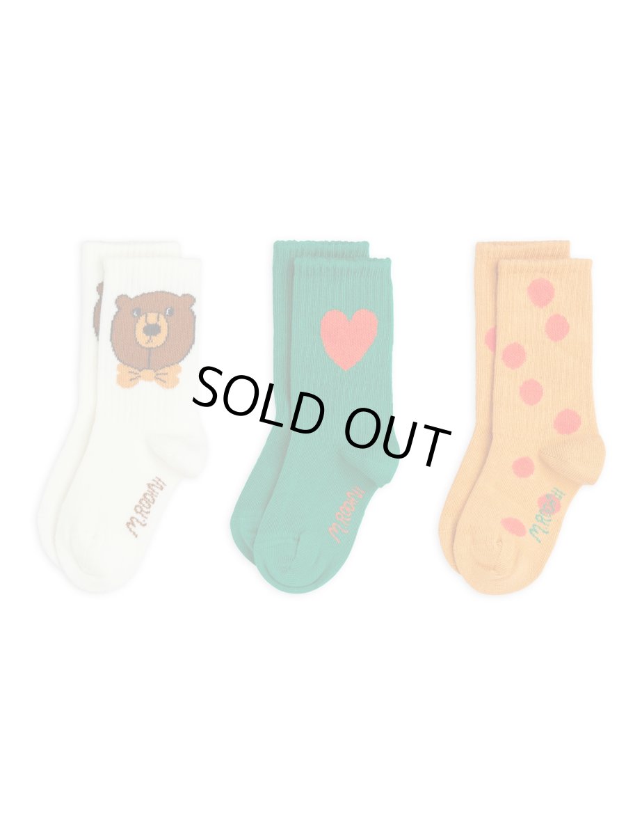 画像1: 【SALE50%OFF】Mini Rodini ミニロディー二 BEAR 3-PACK SOCKS (1)
