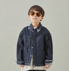 画像1: MOUN TEN. マウンテン denim work blouson(organic cotton) 0(145-155cm) (1)